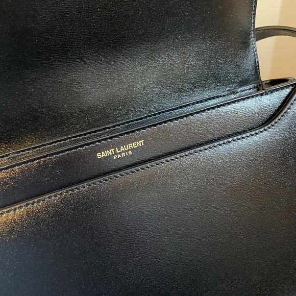 YSL SAINT LAURENT black leather crossbody purse NWT - Picture 9 of 14